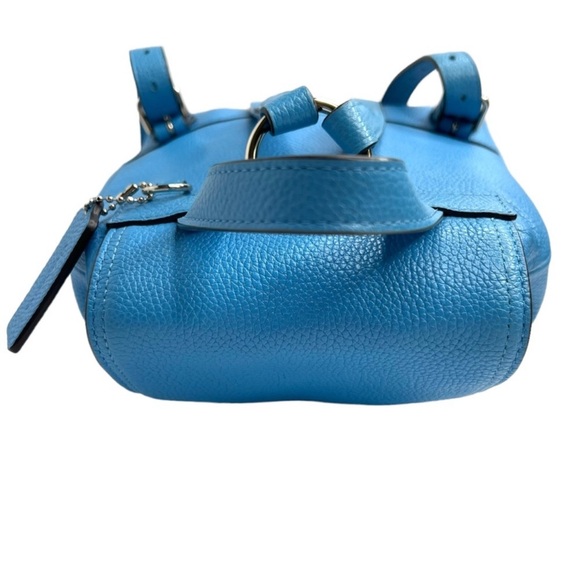 Coach Azure Blue Backpack Rusack - Pebble Leather #37581 - Picture 5 of 16